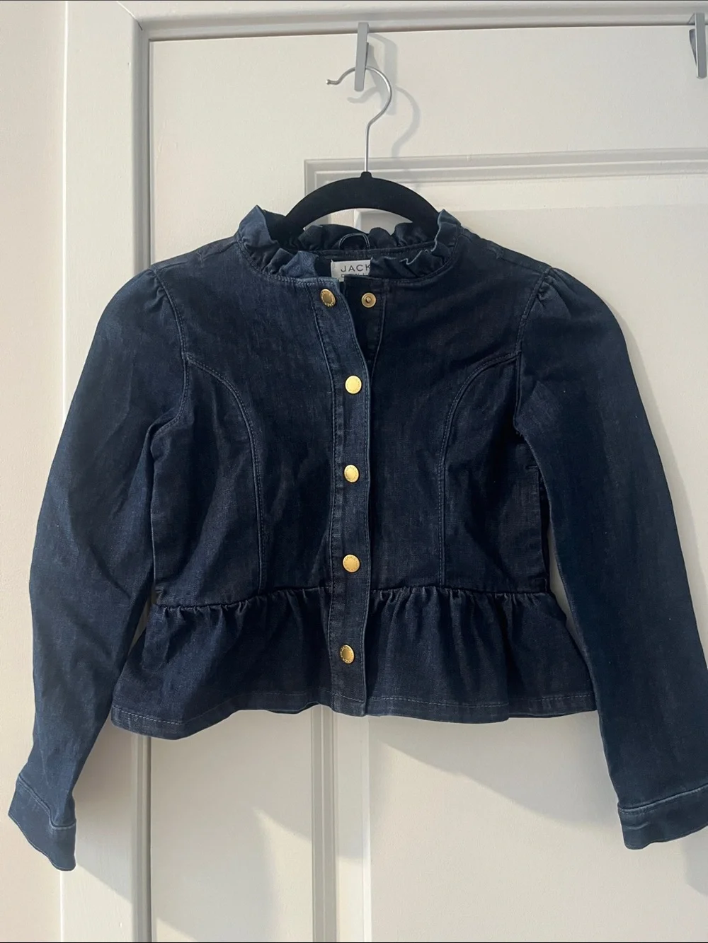 Janie and Jack Dark Navy Denim Ruffled Peplum Jacket